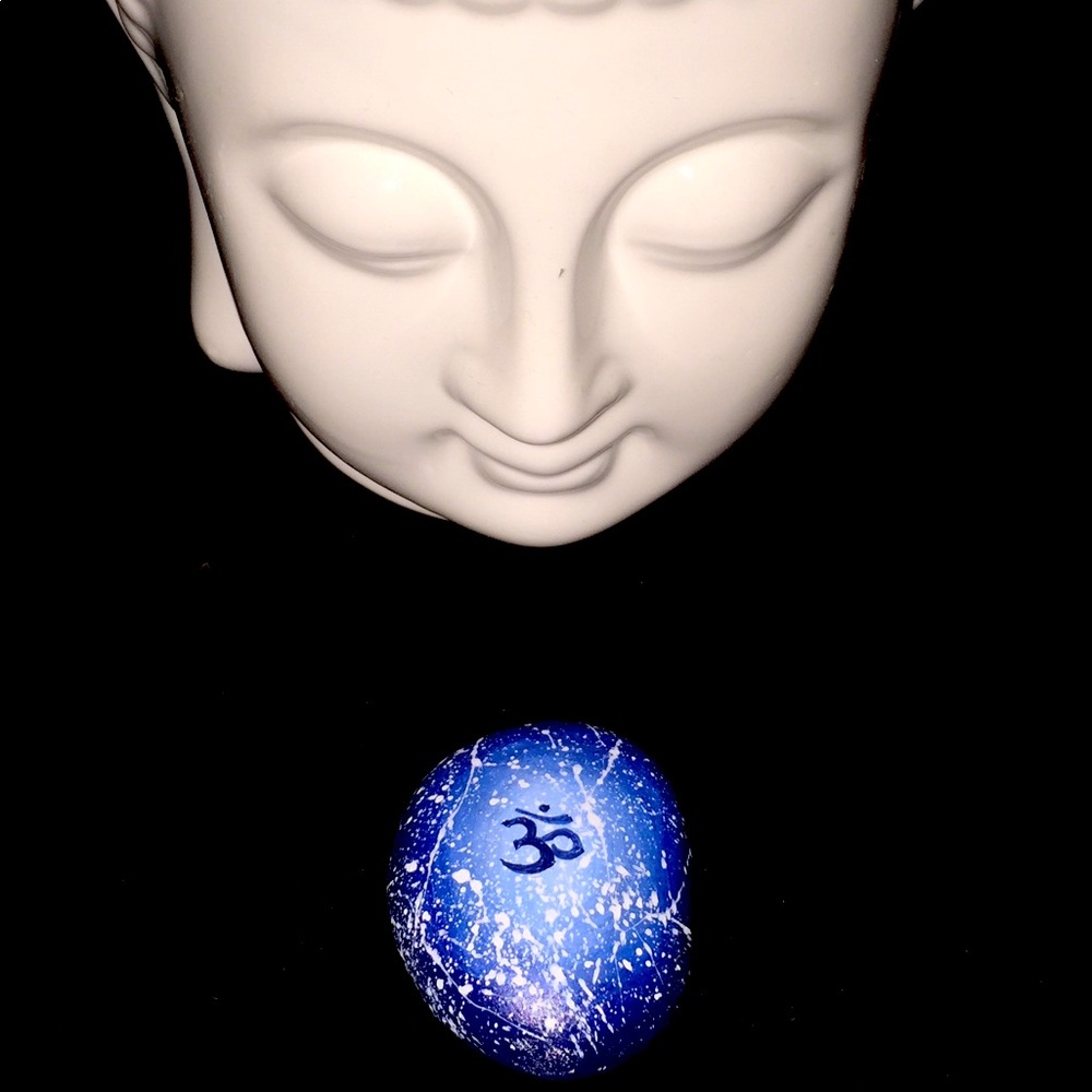 Om Ohm Aum Gratitude Rock spiritual altar piece